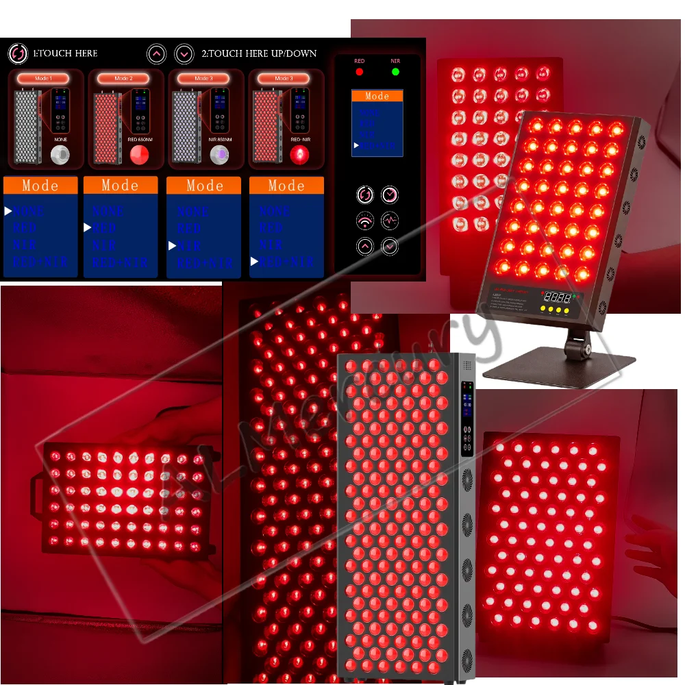 Фото Терапевтическая панель с LED-лампами 660 нм и 850 нм (красный свет и ближний инфракрасный) для ухода за лицом и телом с таймером, регулировкой яркости и импульсным режимом. №1