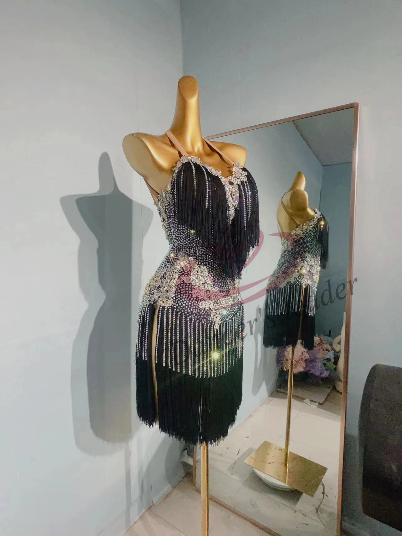 Женское платье с бахромой для латиноамериканских танцев