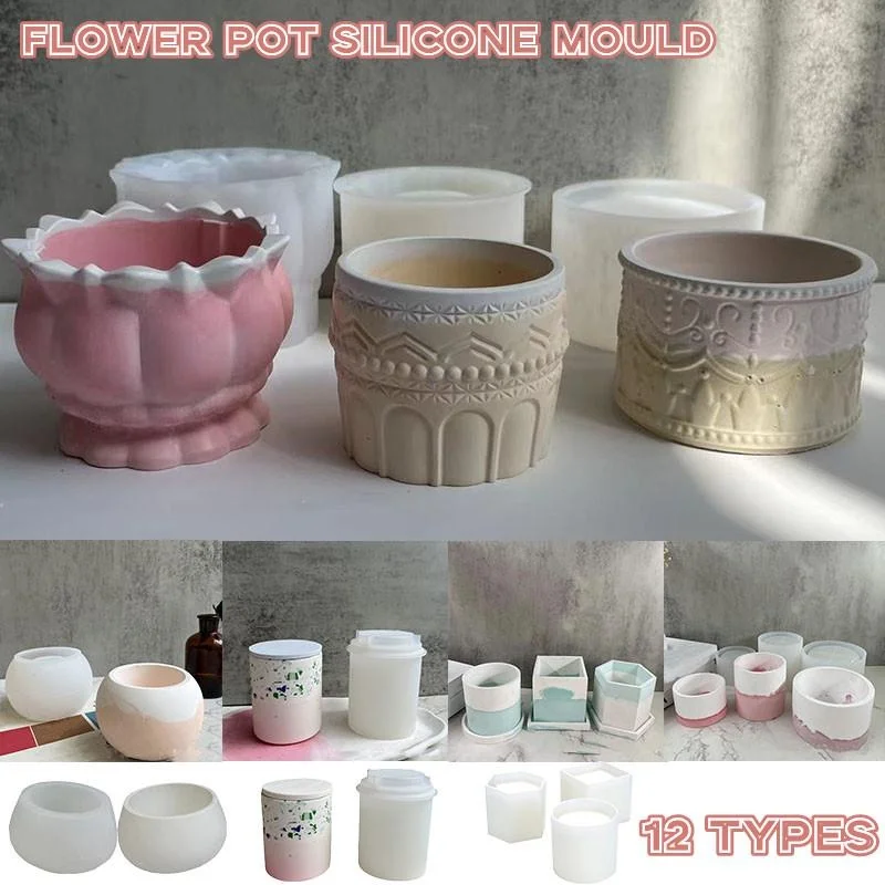 

Flower Pot Silicone Molds Pencil Box Succulent Grower Molds Mirror Resin Plaster Glue Silicone Molds Plaster Flower Pot Molds