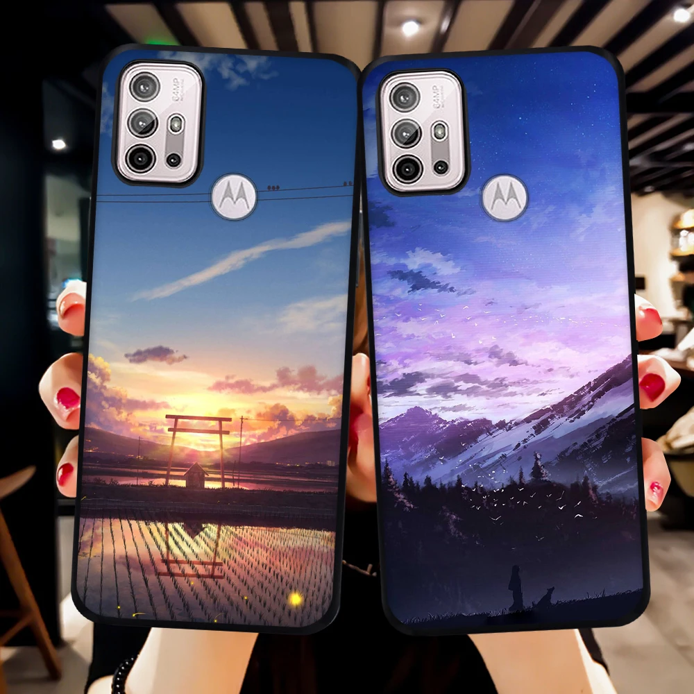 

Anime Scenery Case for Motorola Moto G8 G9 E7 E6 Power Plus Play G10 G30 G20 E20 E30 G50 5G G60S G60 G100 Protection Shell