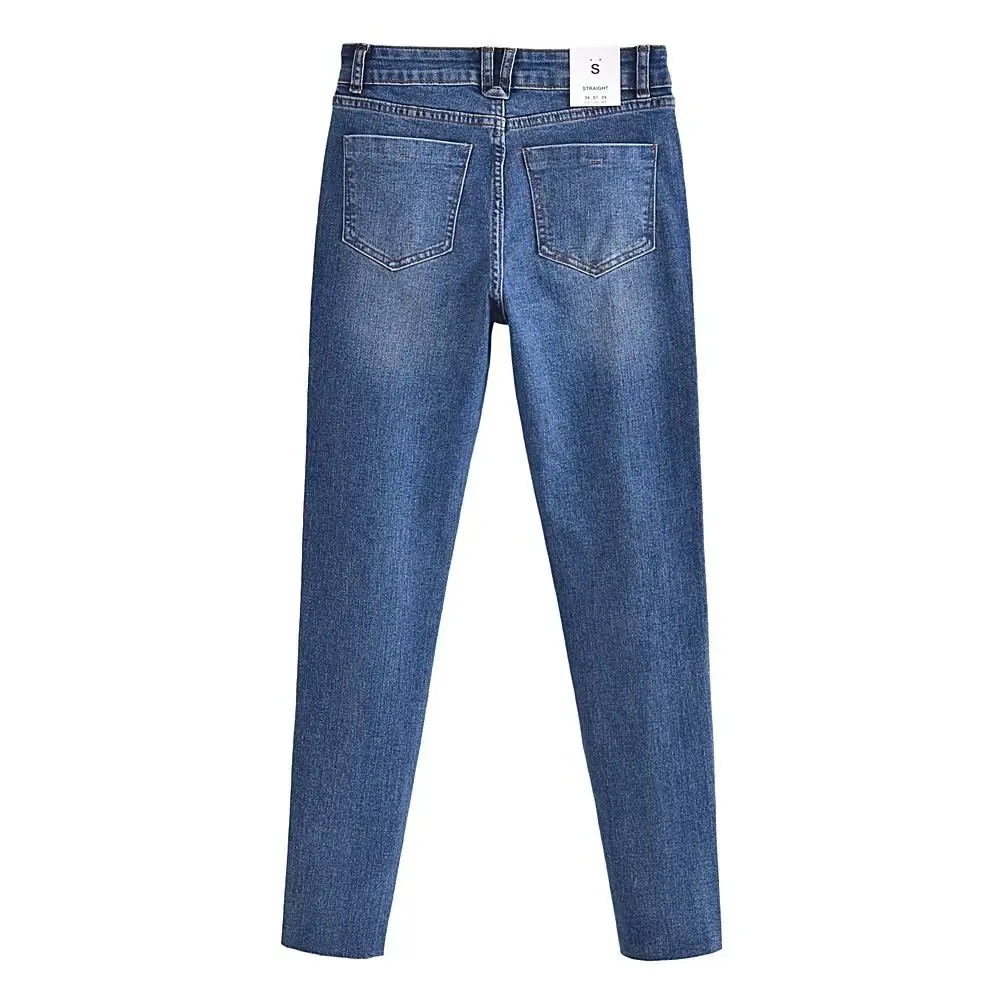 Withered England Style Burrs Skinny Jeans Women High Street