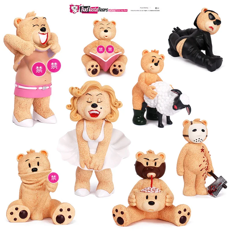 

Bad Taste Bears Hardcore British BT2 Teddy Bear Action Figures Sexy Goddess Model Desktop Decoration Funny Toys Christmas Gifts