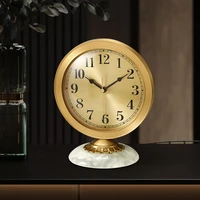 gold table clock luxury brass desk clock aesthetic desktop home decor clock nordic living room decoration reloj de mesa
