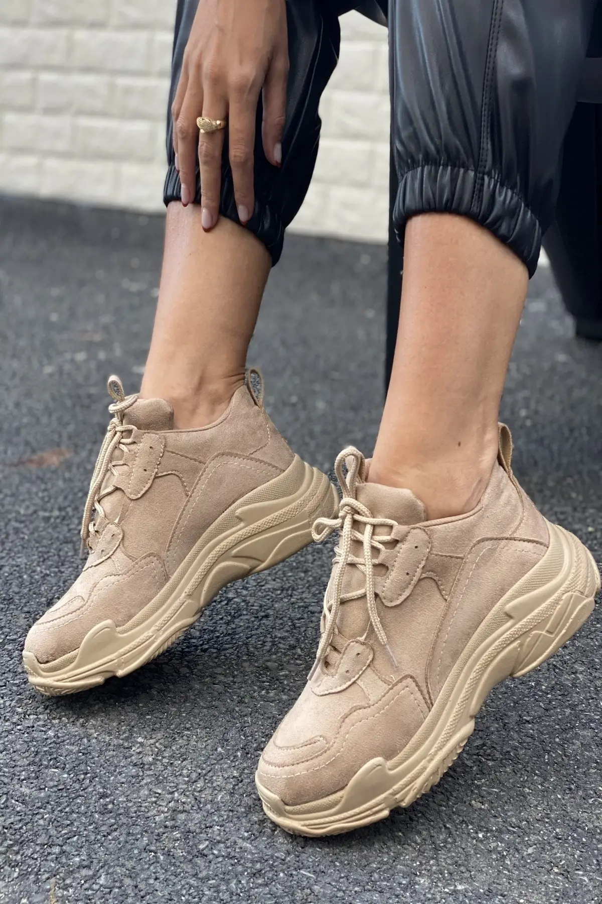 

Женские замшевые кроссовки телесного цвета, спортивная обувь Y5623, индивидуальный дизайн