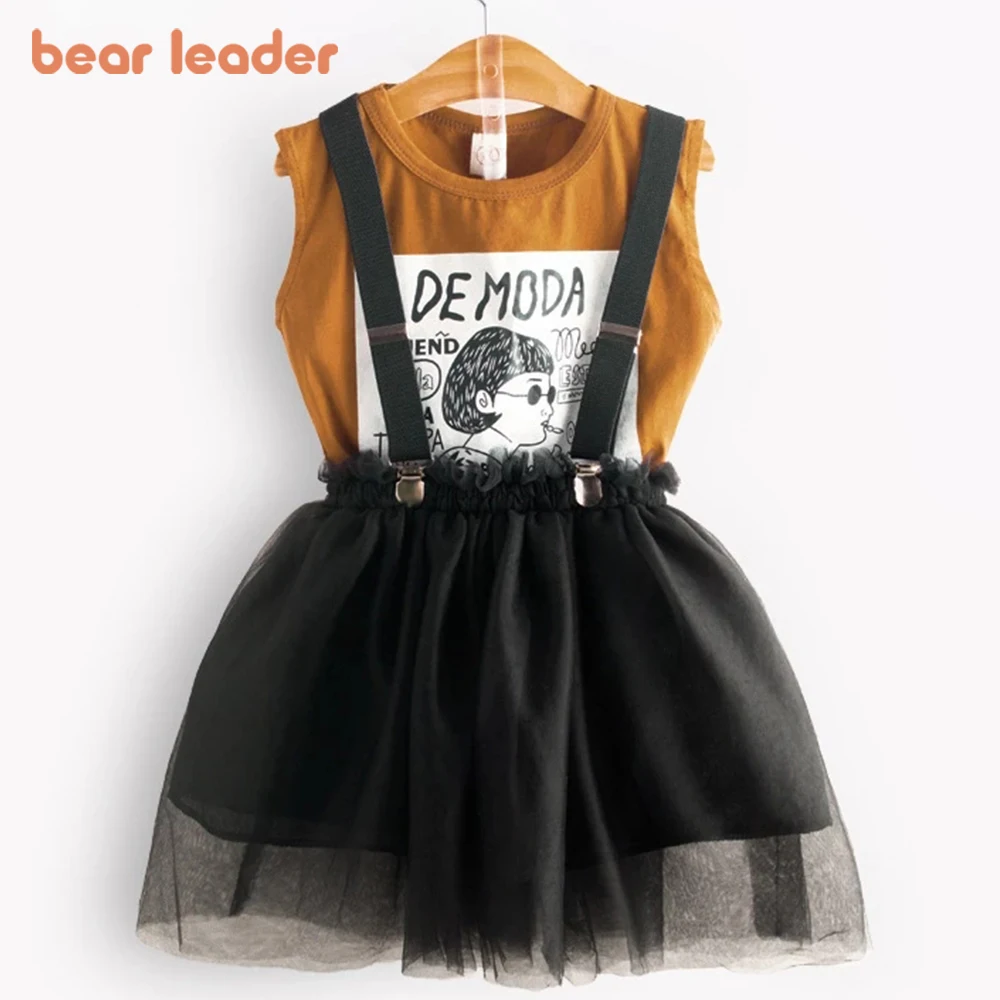 Bear Leader/детская одежда Летняя для маленьких девочек Футболка и юбка Комплект