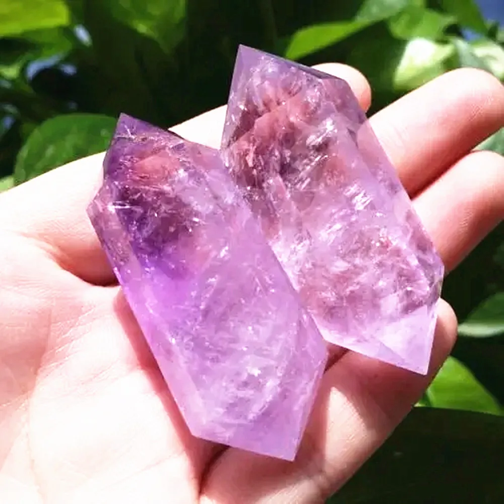 120 г 2 шт. натуральный аметист кварц кристалл палочка точечное Исцеление
