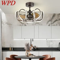 wpd american style ceiling fan lamp contemporary led vintage remote control for home living room bedroom with light