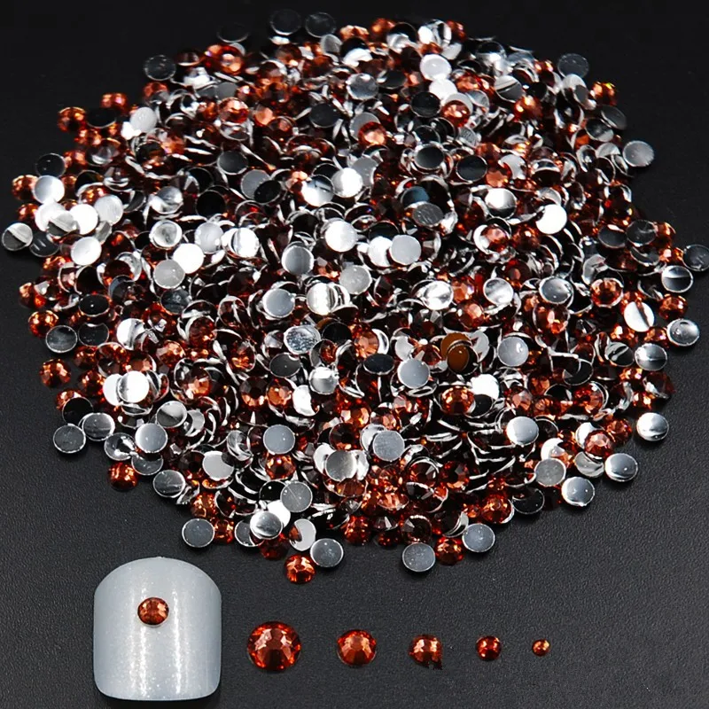 

Смешанный размер, высокое качество, 2000 шт., красный кофе, акриловые плоские вспышки стразы, 3D дизайн ногтей, сделай сам, Маникюрный Инструмен...