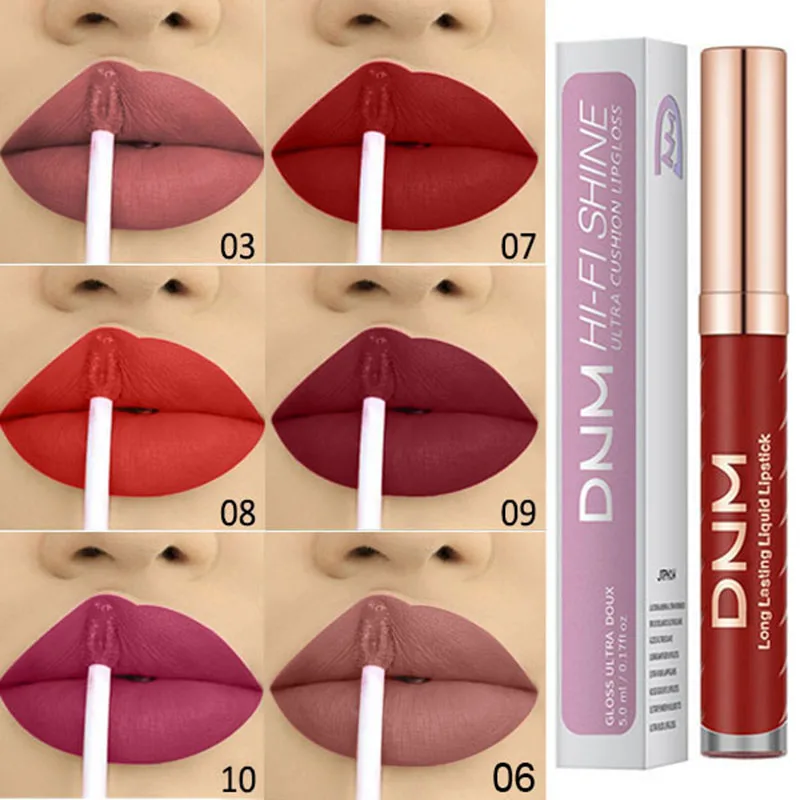 

12 Color Matte Lip Gloss Delicate Smooth Waterproof Non-stick Cup Threaded Tube Lip Glaze Lipstick Long-lasting Makeup TSLM1