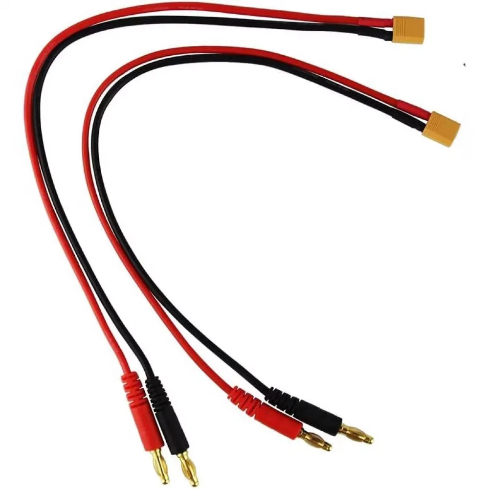 Кабель питания XT30 (гнездо) на 4-мм банановый разъем, 16AWG, 30 см, адаптер для подключения аккумулятора дрона, для любителей моделей. (art.: 3920dcdd0bbf0) - 3920dcdd0bbf0
