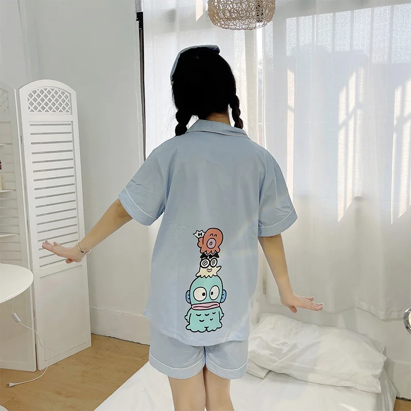 

Sanrio Kawaii HANYODON пижамы Аниме мультфильм милый и сладкий девушка летние хлопковые шорты с коротким рукавом Домашняя одежда костюм
