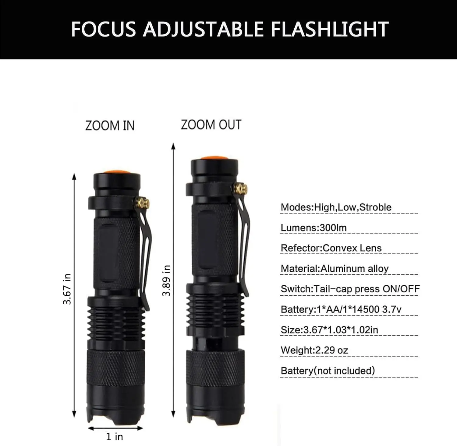 2/3 упаковки светодиодных фонариков с возможностью масштабирования