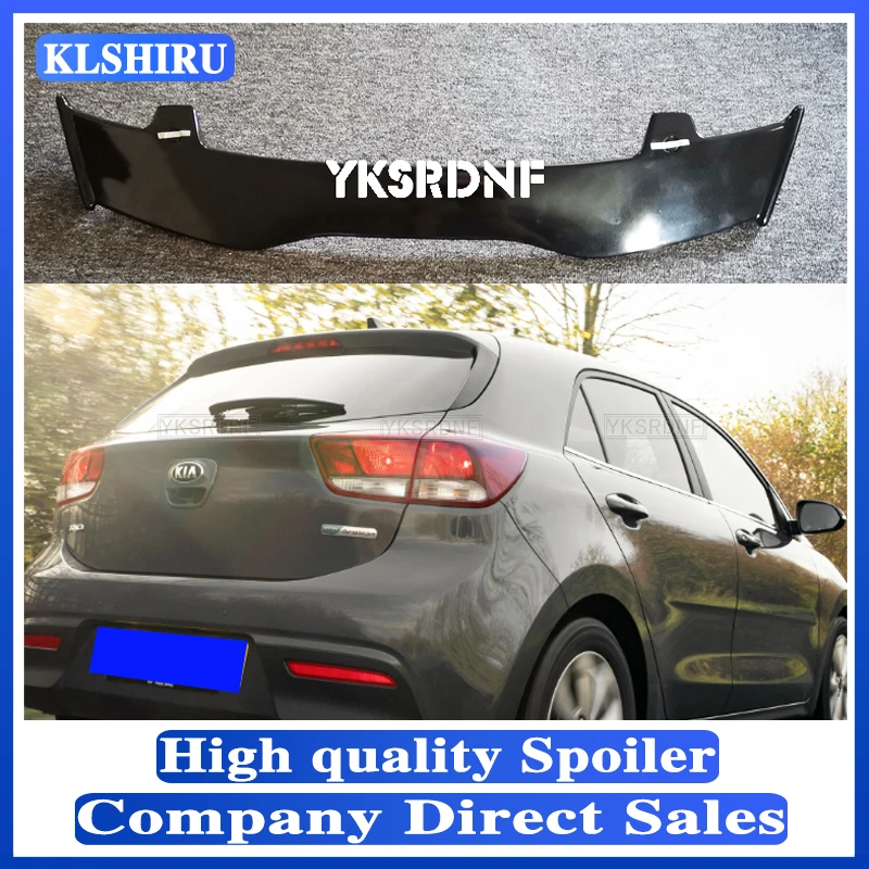 

Для KIA Rio 2015-2020 спойлер из углеродного волокна вид хэтчбека крыша заднее крыло Корпус Комплект Аксессуары Высокое качество ABS материал