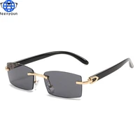 teenyoun new frame rimless sunglasses luxury brand fashion horn cut edge glasses punk jelly color sun glasses women