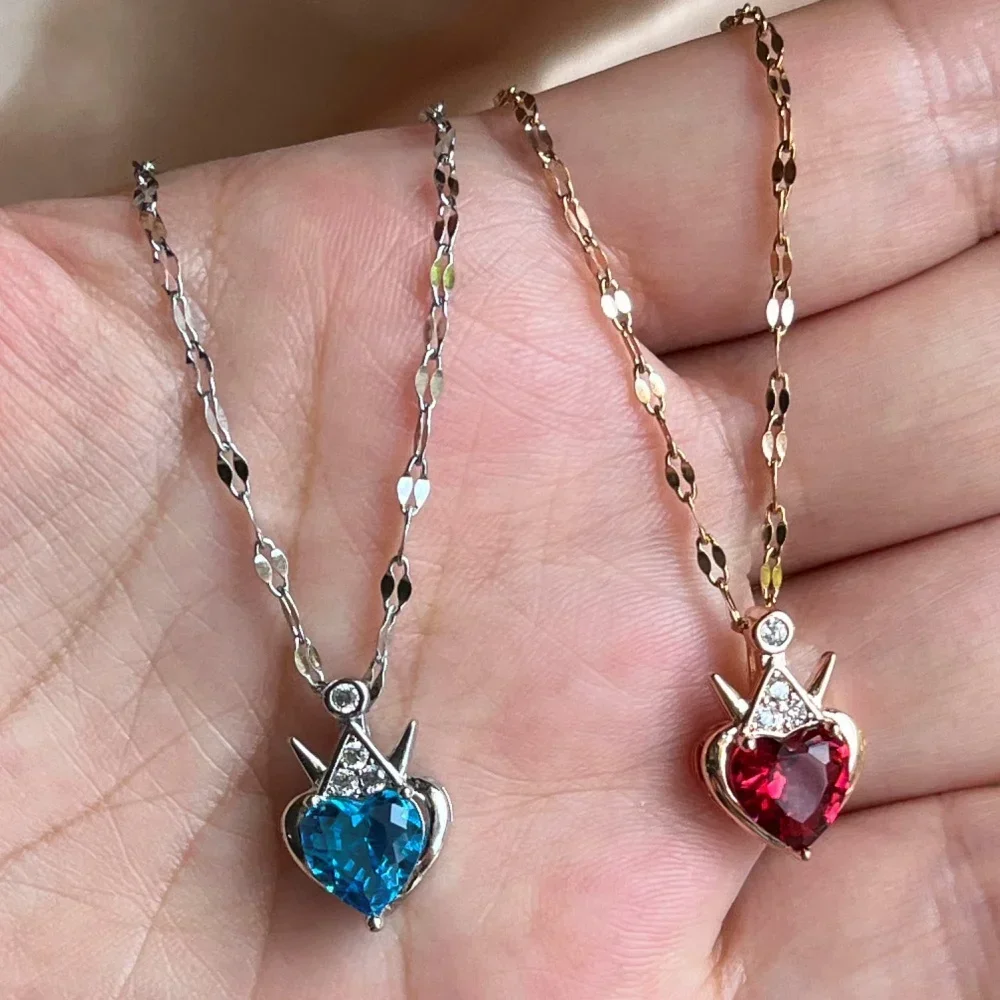 Ожерелье с подвеской в виде фильма Наследники Evie Fairest красное синее кристаллами