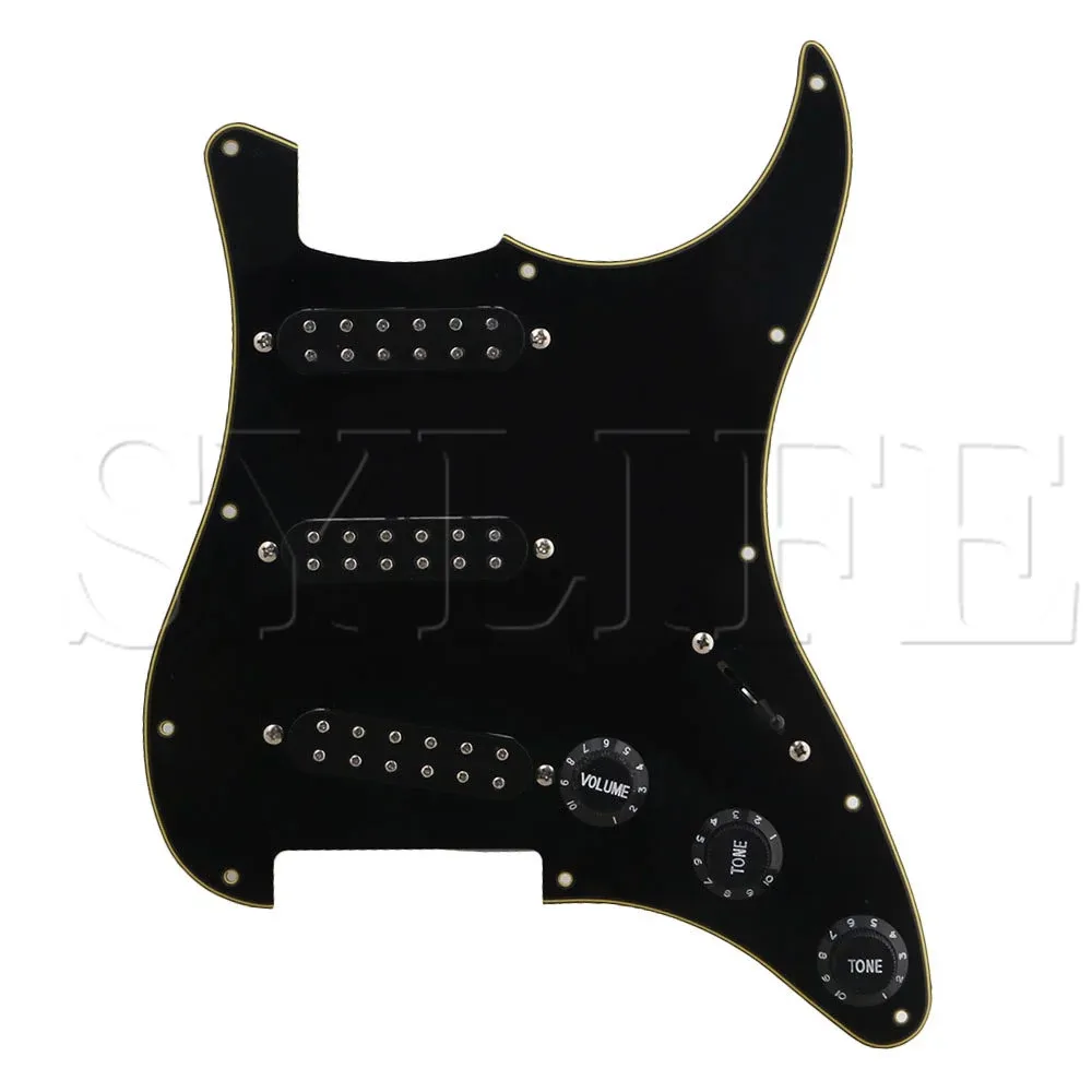 Black SSS Single Coil Prewired Loaded Pickguard Set for Electric Guitar | Parts & Accessories