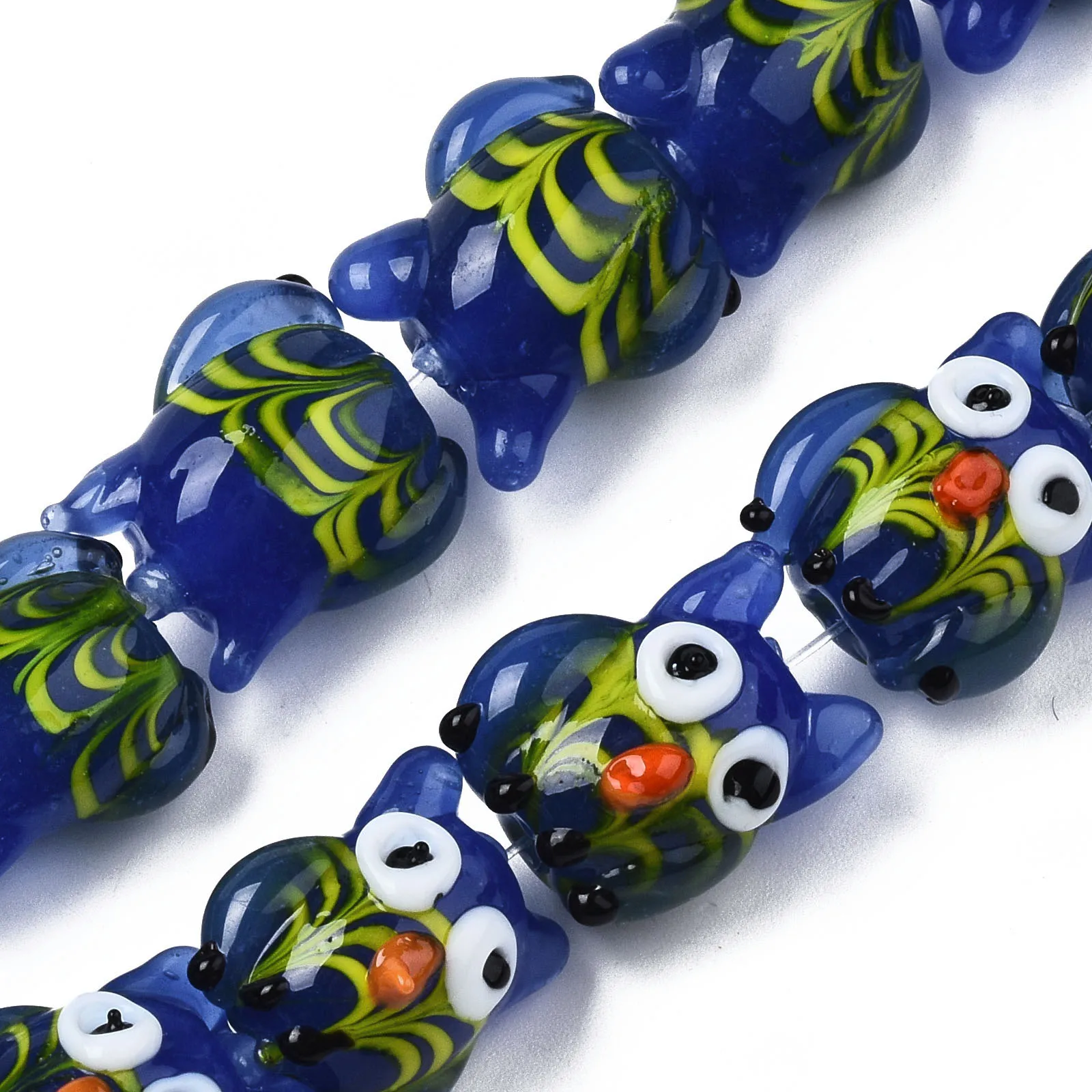 

30pcs/strand Handmade Bumpy Lampwork Beads Colorful Owl Loose Spacer Beads For Cute Necklace Bracelet Jewelry Making Accessories