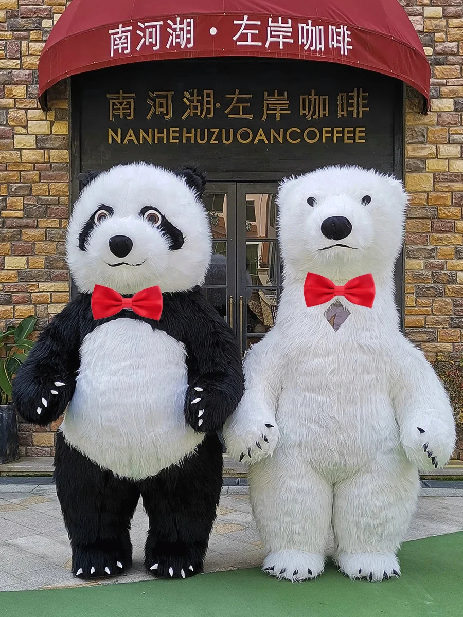 Гигантский надувной костюм талисмана белого медведя для взрослых серия Гориллы