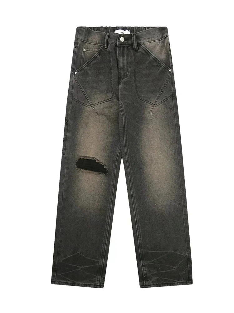 Fashion Street Clothing Men's Jeans Casual Pants Wide -leg Pants Men's Street Clothing Loose Straight Leg Pants Street Jeans Men