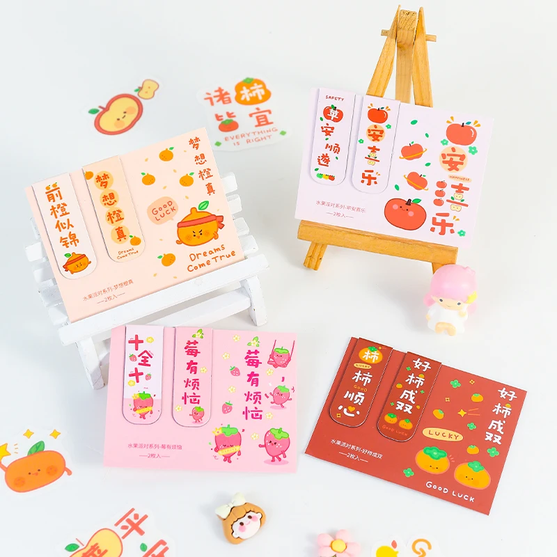 

12packs/LOT fruit party Stationery bookend metal magnetic bookmark