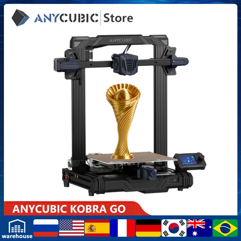 

3D принтер ANYCUBIC KOBRA GO, модель 2023 года, начальный уровень печати FDM, размер 22*22*25 см, 25 точек, автовыравнивание, 3d-печать