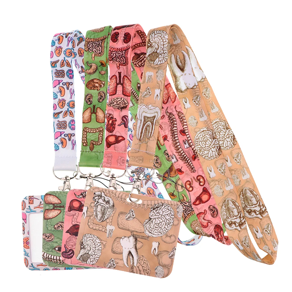 

Horizontal Style Organs Pattern Nurse Doctor's Neck Strap Lanyard for Keys Keychain Badge Holder ID Credit Card Pass Accessories