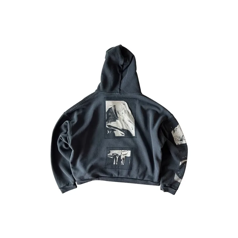 Женская винтажная Толстовка NIGO ERD Madonna с аппликацией в стиле пэчворк короткая