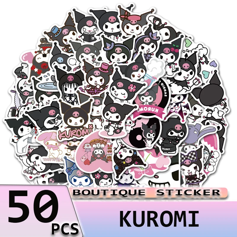50 шт. водостойкие наклейки Kuromi Hello Kitty Mymelody Cinnamoroll для ноутбука |