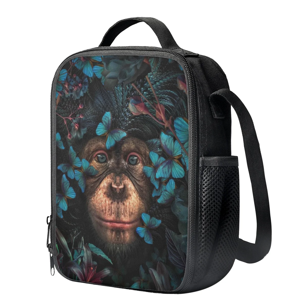 FORUDESIGNS 3Pcs/Set School Bag with Pencil Bag for Children Orangutan with Butterfly Raccoon/Tiger/Cat Backpack Kids mochila