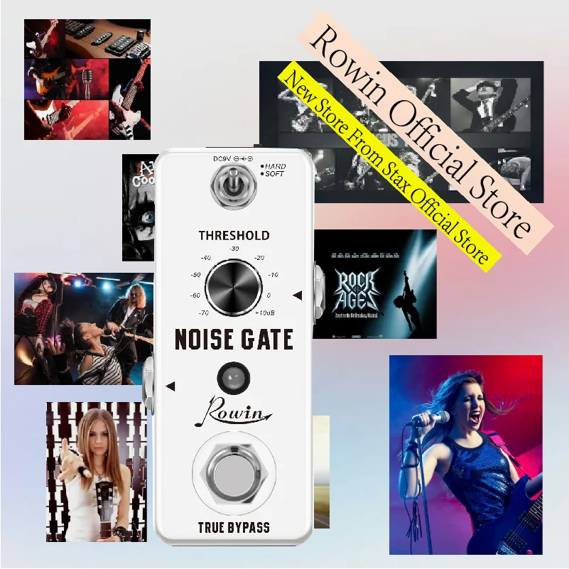Rowin LEF-319 Guitar Noise Gate Pedal Noise Killer Pedals Noise Suppression Effects For Electric Guitar Hard Soft 2 Modes