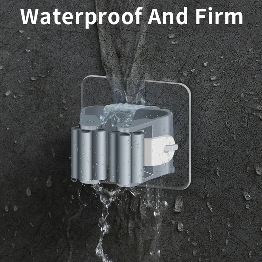 

2Pcs Kitchen Bathroom Adhesive Multi-Purpose Hooks Wall Mounted Mop Hook Organizer Holder RackBrush Broom Hanger Strong Hooks