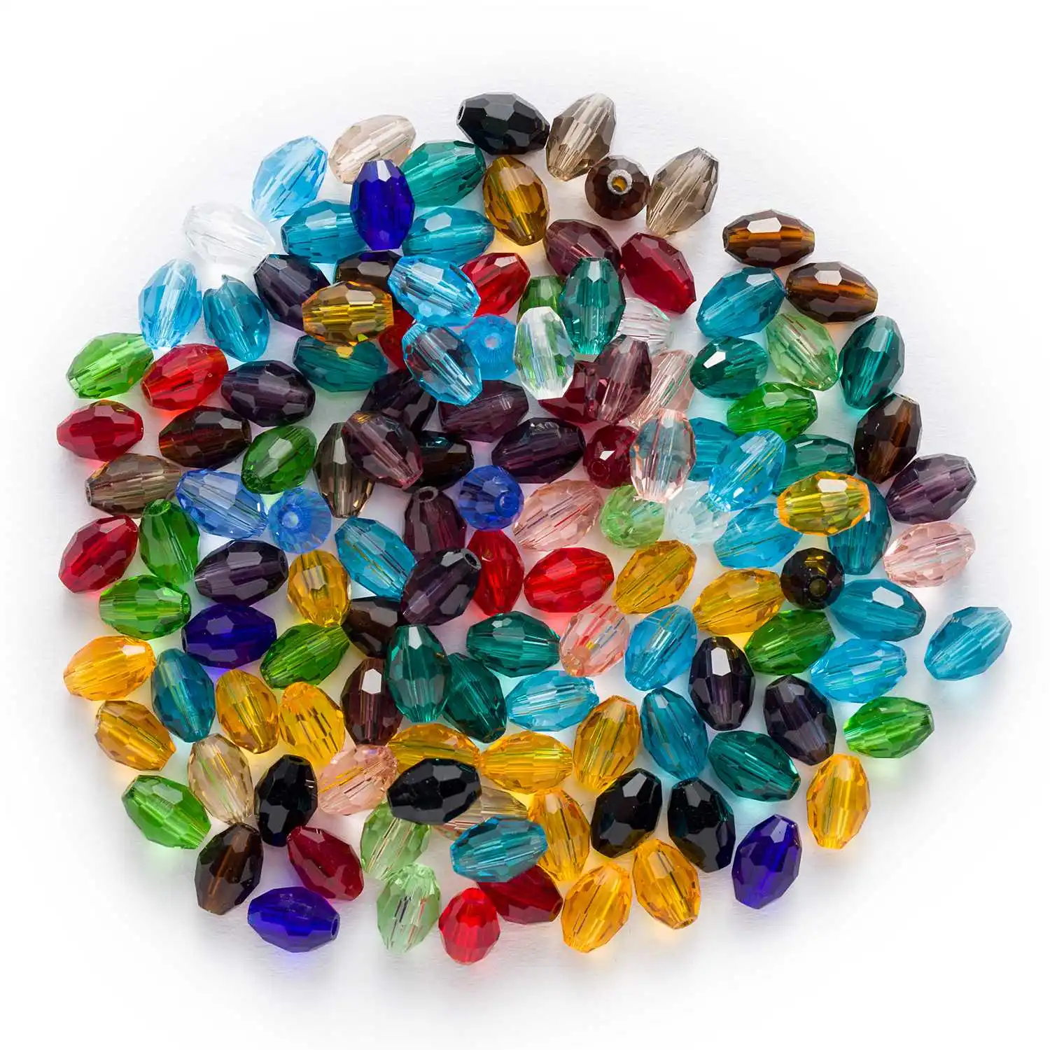 

50pcs Oval Faceted Crystal Glass loose spacer Beads Jewelry Making Sewing DIY Handmade Headwear Bracelet Necklace Finding 6-11mm