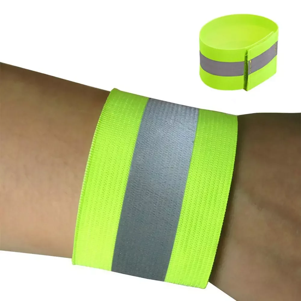 Reflective Safe Band Strap Wrist Leg Ankle Fluorescent Green Warning Belt Night Running Cycling Jogging Wristband enlarge