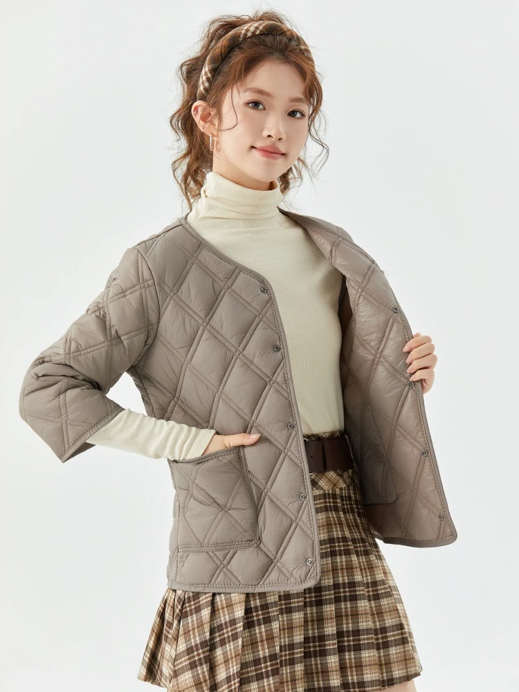 Теплое женское пальто на хлопковой подкладке. Легкая короткая осенне-зимняя