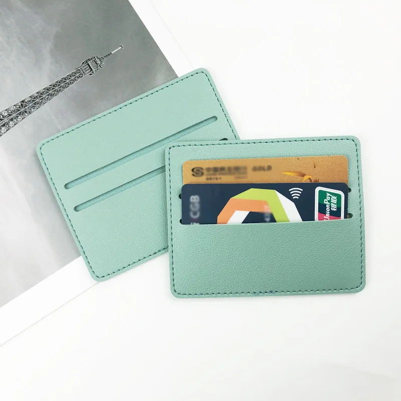 

1 PCS Men's Women's Fashion Thin Leather Card Case Bank Business Credit Card Holder ID Card Holder Coin Purse Protective Case