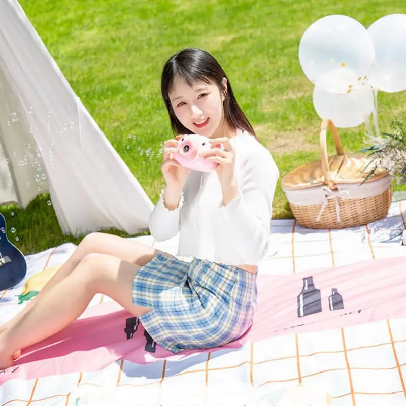 

Newest Folding Beach Cushion Spring Outdoor Picnic Lightweight Waterproof Sleeping Camping Pad Mat Moisture Proof Plaid Blanket