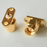 1 pcs connector sma male rhombic with 2 hole flange panel chassis mount deck solder ptfe copper rf coax adapters