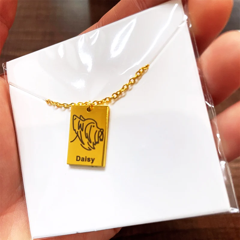 

Персонализированный именной собачий Ожерелье Портрет под заказ кулоны для животных нержавеющая сталь ювелирные изделия для женщин мужчин девушек Подарок