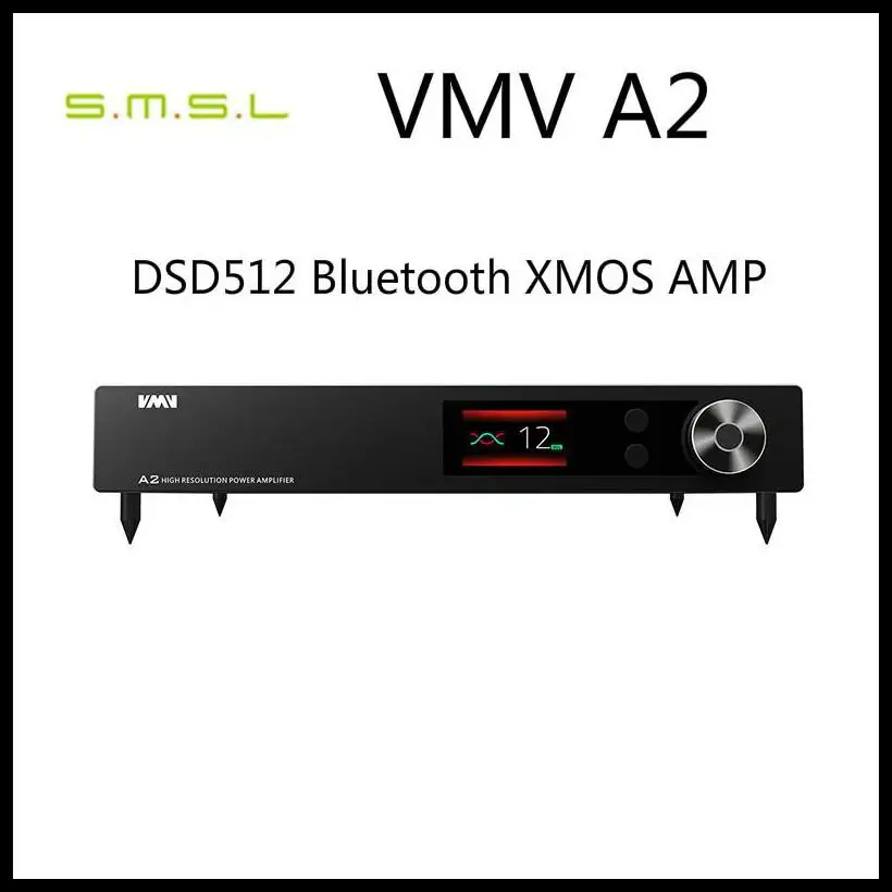 SMSL VMV A2 Усилитель мощности высокого разрешения 32 бит 768 кГц DSD512 Bluetooth XMOS 200 Вт