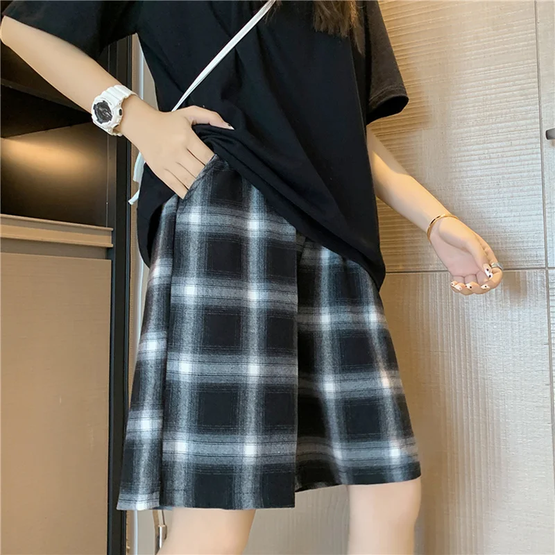 Брюки спортивные в клетку для мужчин и женщин нейтральные штаны японском стиле