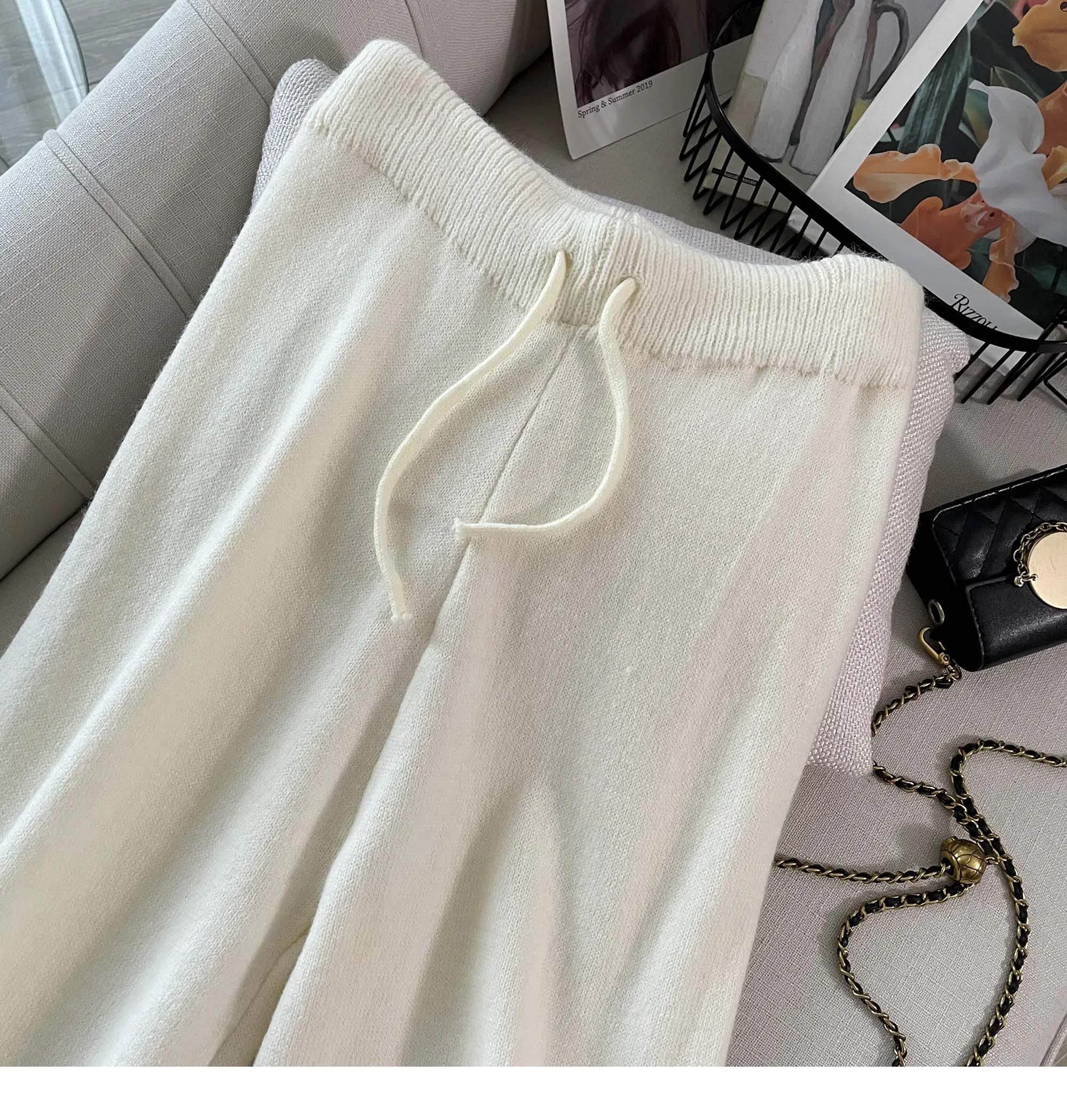 Женский трикотажный костюм из 3 предметов свитер кардиган жилет укороченный топ