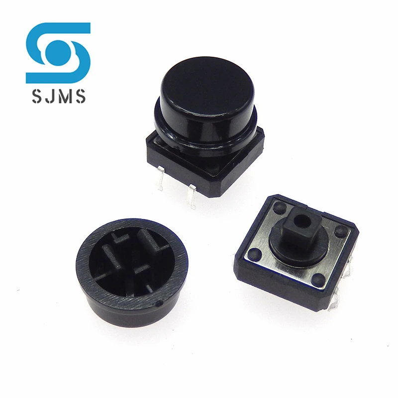 10 шт./партия 12*12*7,3 мм Мгновенный тактильный переключатель DIP 4-контактный Тактильный кнопочный переключатель с крышкой мгновенный тактовый переключатель 12x12x12,3 мм