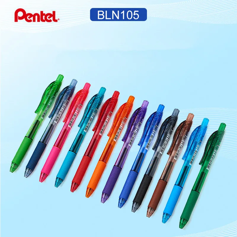 

1pc Pentel EnerGel Liquid Color Gel Pen BLN105 Quick Drying Pen Press Rollerball 0.5mm Metal Needle Tip 12 Colors