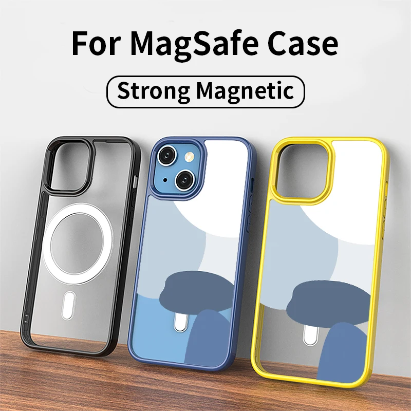

Роскошный Магнитный чехол для телефона Magsafe для iPhone 14, 13, 12, 11 Pro Max, чехол с беспроводной зарядкой для iPhone13, 12Pro Max, Магнитный чехол