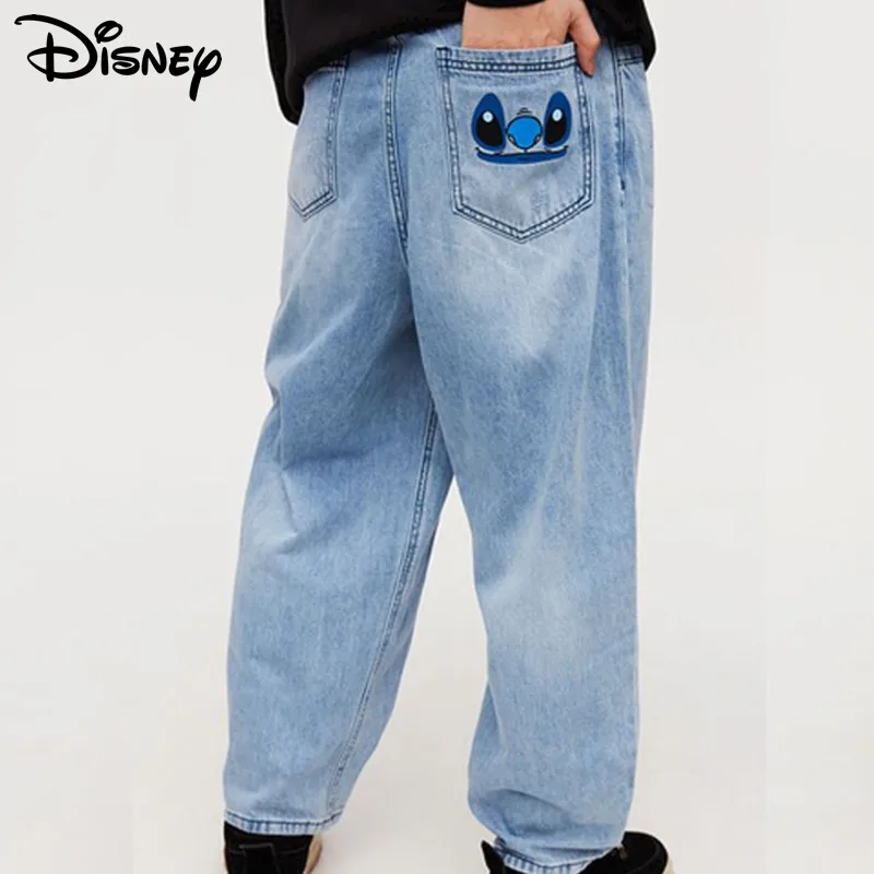 Джинсы-карго с широкими штанинами для мужчин и женщин, модные брюки в стиле Харадзюку, винтажные свободные брюки-султанки в стиле Disney, одежд...