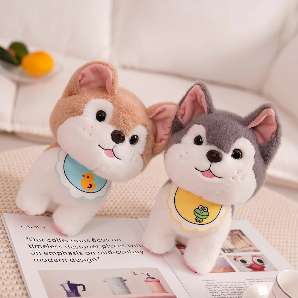 

Cute Bib Puppy Kitten Plush Toy Cartoon Animal Doll Soothe The Baby To Sleep and Send Children Gifts Drop Shipping