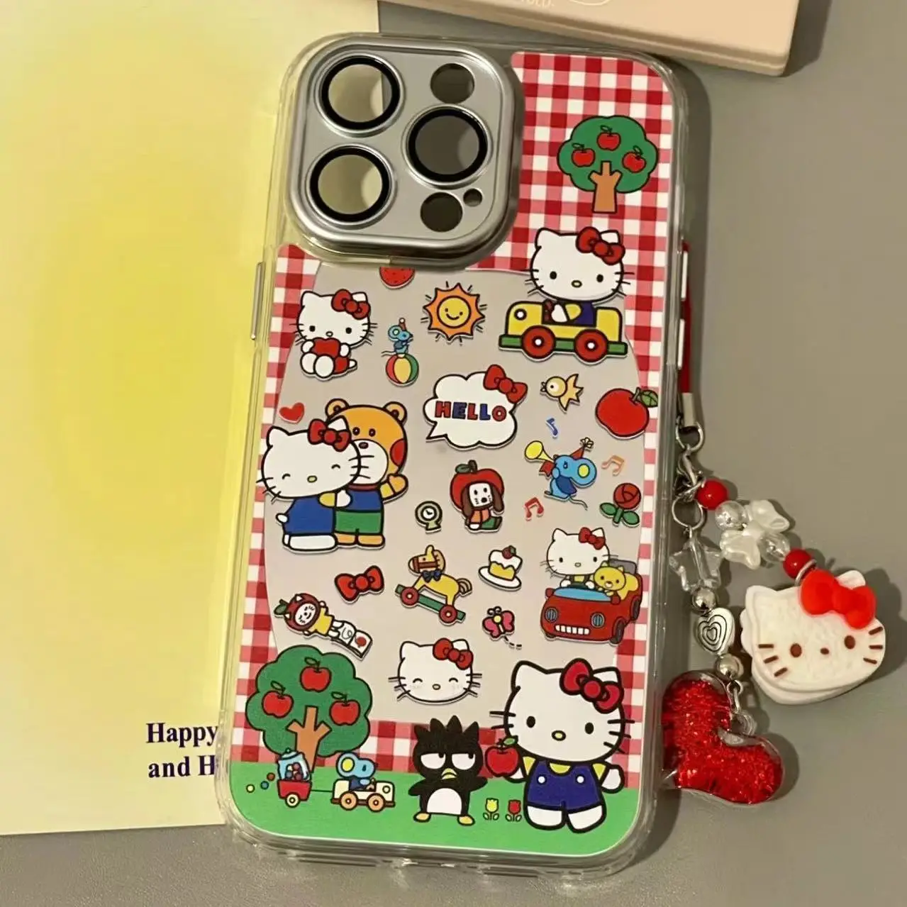 Kawaii Sanrio Hello Kitty чехол для телефона аниме милая красота подходит 16promax 15pro14 защитный