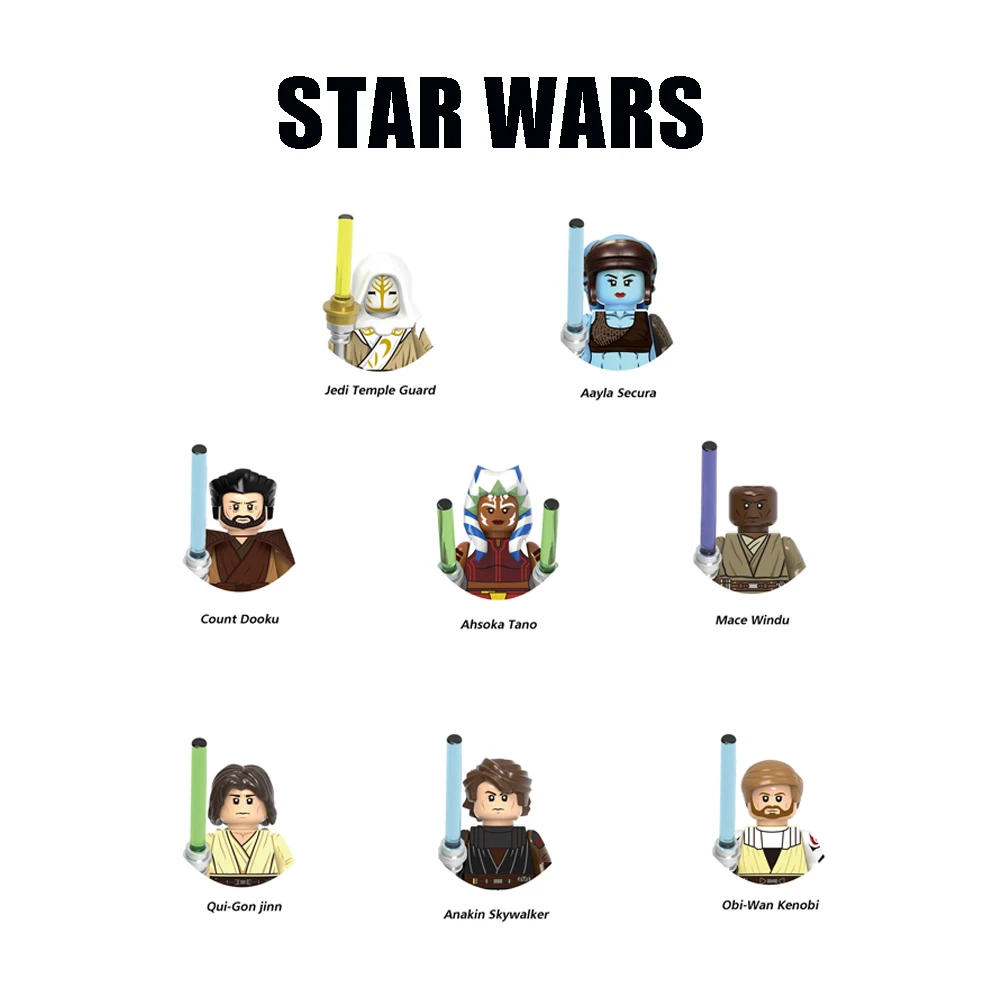 Строительные блоки G0108, фигурка мейса винду, фигурка джедая, храм, охранник, блоки Ahsoka Tano, игрушки Квай-Гон jinn