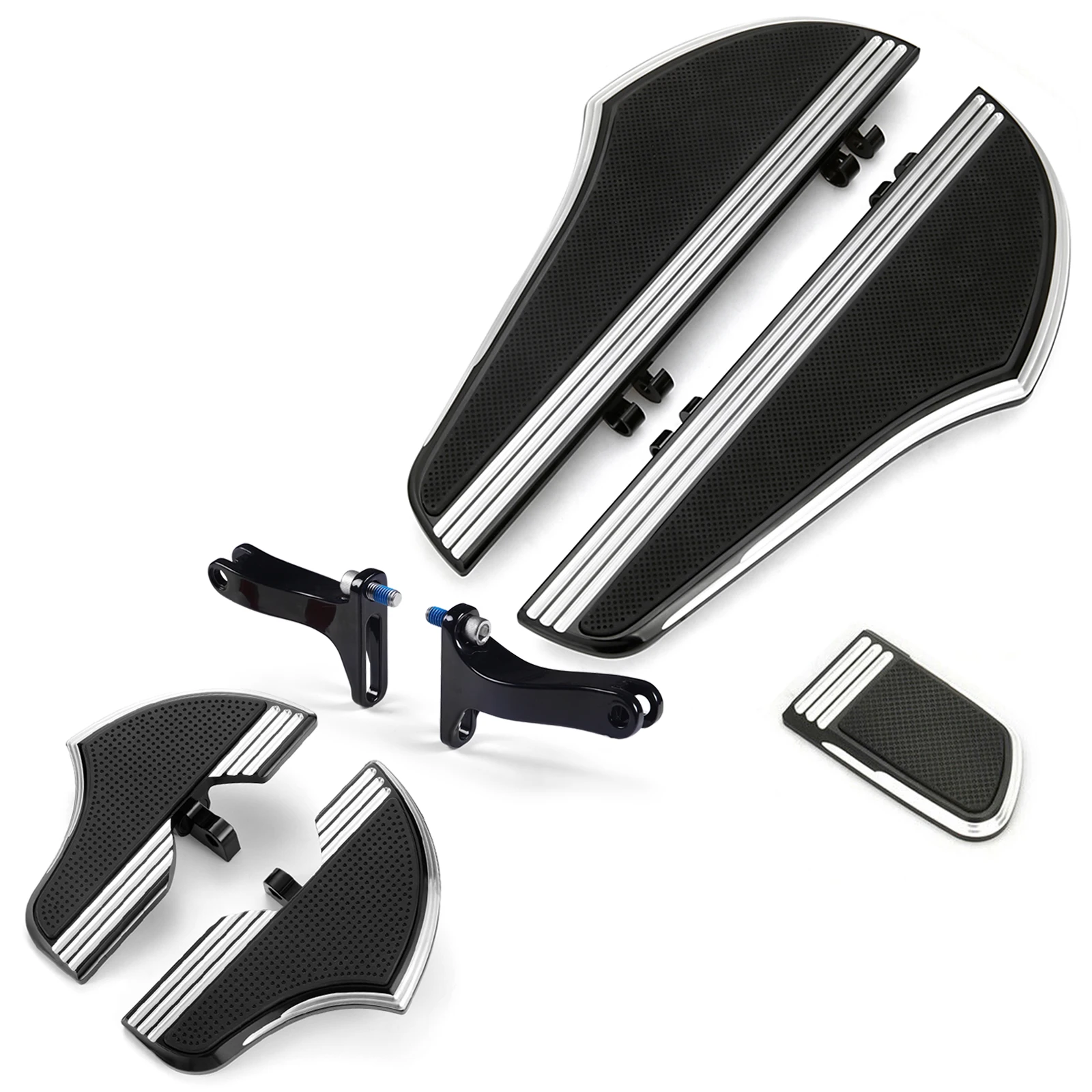 Фото Для мотоциклов Harley-Davidson Road King Touring Electra Street Glide FLHX FLHT 1980 года выпуска и новее, хромированные накладки Defiance для водителя и пассажира №2