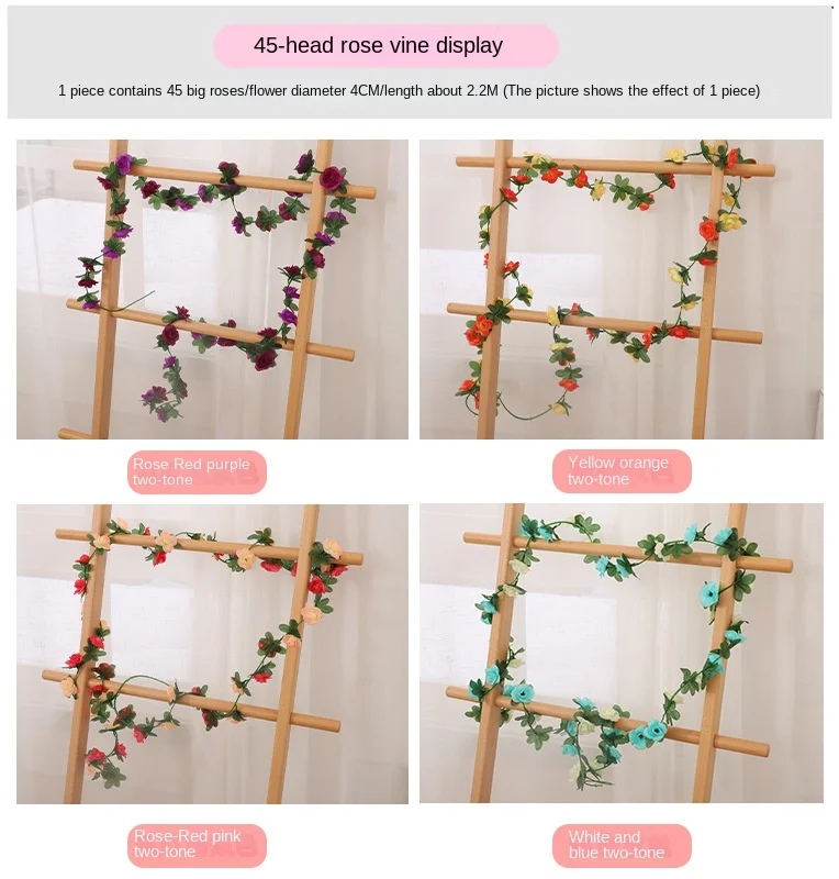 

Искусственные розы 220 см, Рождественская гирлянда для свадьбы, украшение для дома и комнаты, демисезонная садовая Арка «сделай сам», искусст...